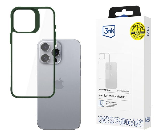 3MK Satin Armor Case+ do iPhone 16 Pro Max Green 5903108592734 - 1277781 - zdjęcie